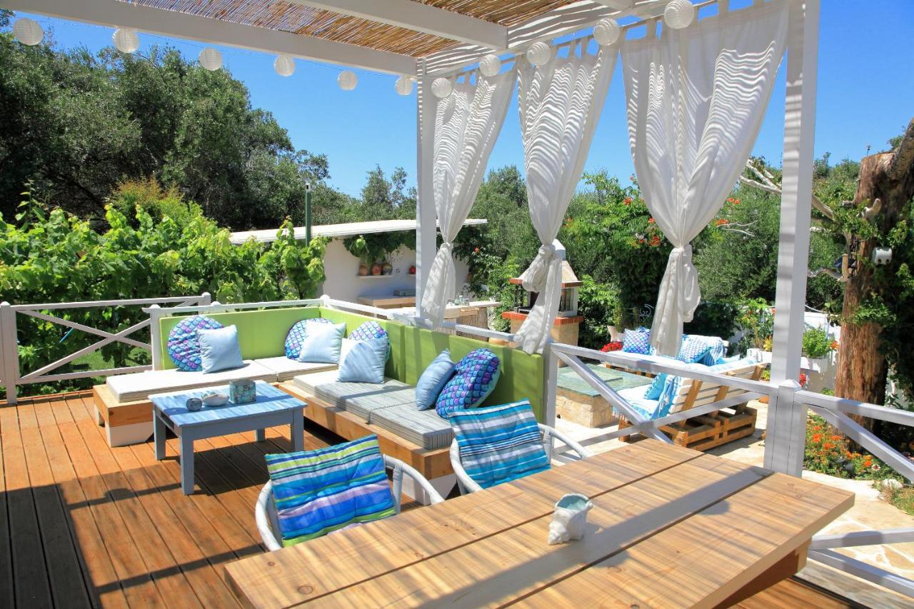 Blue Sky Cottage, Kanouli Beach Halikounas المظهر الخارجي الصورة